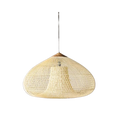 Woven Dome Rattan Pendant Light | Hardwired Ceiling Light for Dining Room