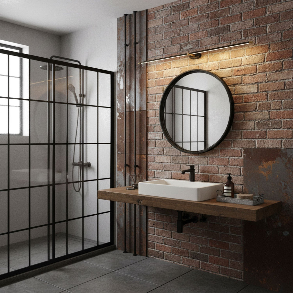 Adjustable Linear Wall Light | Iron and Acrylic Sconce for Living Room