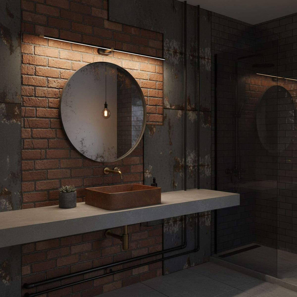 Adjustable Linear Wall Light | Iron and Acrylic Sconce for Living Room