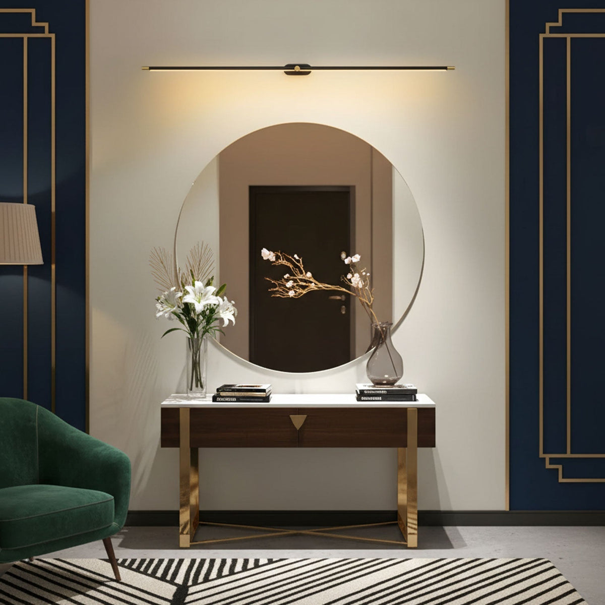 Adjustable Linear Wall Light | Iron and Acrylic Sconce for Living Room