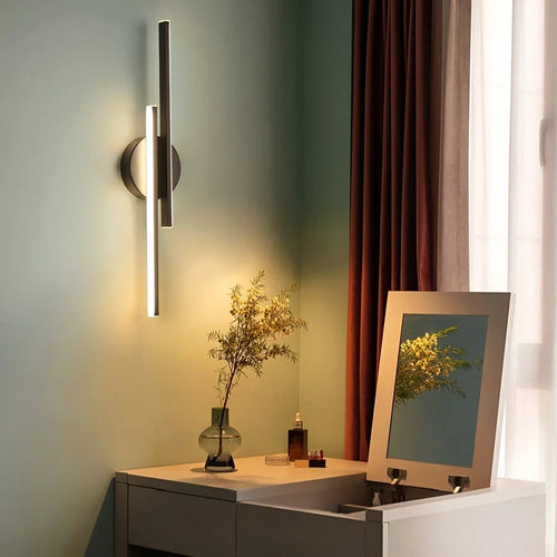 Offset Linear Bar Wall Sconce | Hardwired LED for Bedside Table