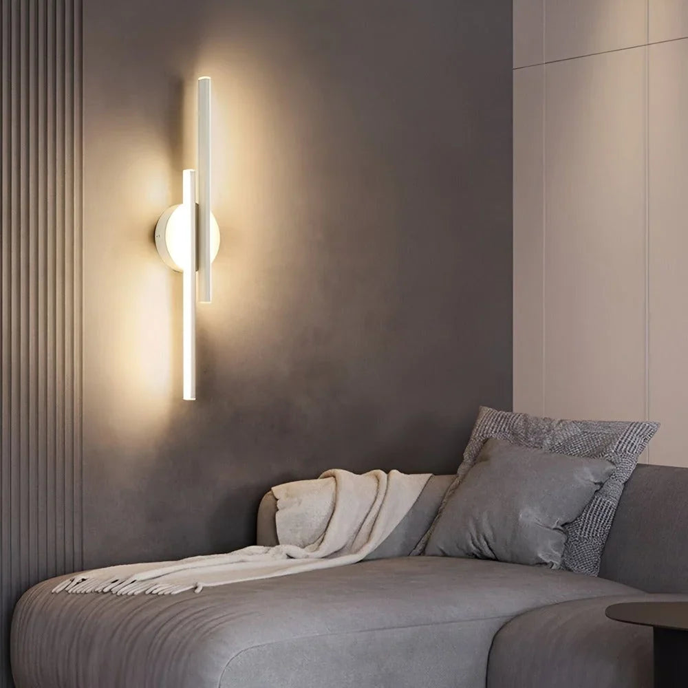 Offset Linear Bar Wall Sconce | Hardwired LED for Bedside Table