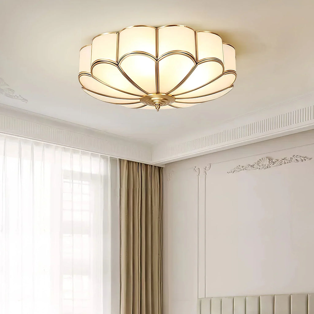 Petal Glass Flush Mount Ceiling Light | Hardwired for Bedroom